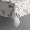 thumbnail image 3 of White Cartoon Leaf and Vine Pattern Rectangle Tablecloth 60"x84",Waterproof Polyester Rectangle Table Cloth, Wipeable Spillproof Polyester Tablecloth for Dining, Camping, Indoor and Outdoor, 3 of 5