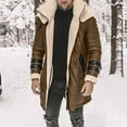 thumbnail image 2 of outfmvch jackets for men men plus size winter coat lapel collar long sleeve padded leather jacket vintage thicken coat sheepskin jacket mens winter coats, 2 of 7