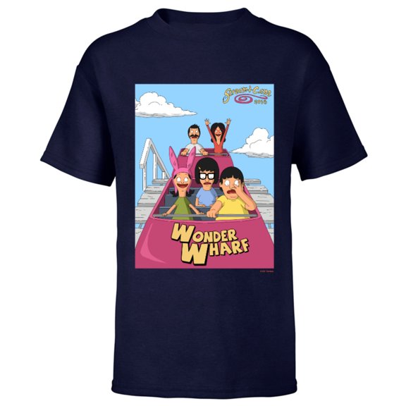 The Bob’s Burgers Movie Wonder Wharf Roller Coaster - Short Sleeve T-Shirt for Kids - Customized-Navy
