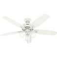 thumbnail image 6 of Hunter 52 inch Indoor Ceiling Fan with LED Lights - White Ceiling Fan with Pull Chain, For Bedroom or Living Room, Standard Mount, No Remote, 5 Blades, Includes Bulbs - Builder 52730, Fresh White, 6 of 17