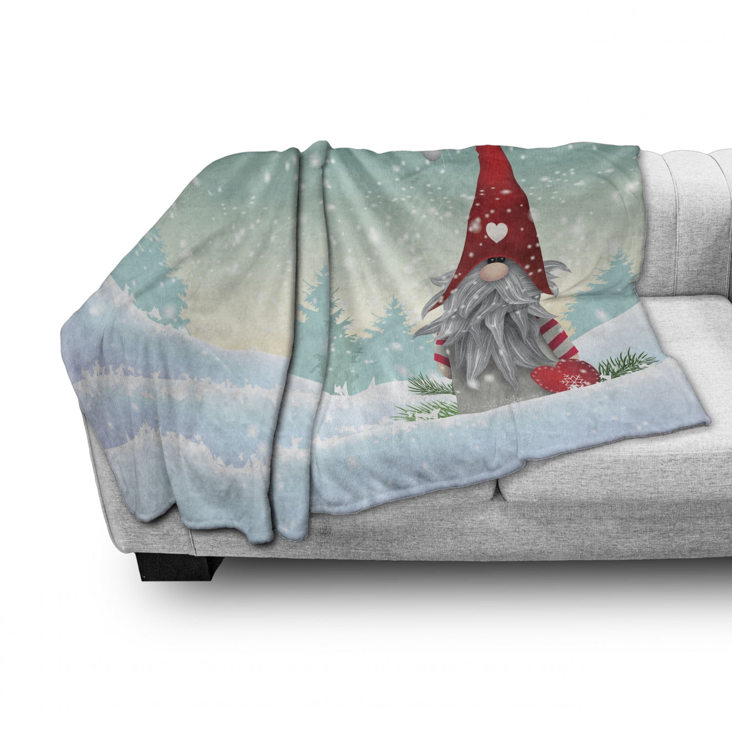 Flannel Fleece Bed Blanket Lightweight Cozy Plush Throw Blanket for Bedroom/Living Rooms/Sofa/Couch Christmas Gnome Named Tomte Standing in Winter 40 x 50 Flannel Fleece Bed Blanket Lightweight Cozy Plush Throw Blanket for Bedroom/Living Rooms/Sofa/Couch Christmas Gnome Named Tomte Standing in Winter 40 x 50