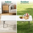 thumbnail image 4 of WLLJOY 8FT Folding Table, Portable Heavy Duty Camping Table with Carrying Handle, Anti-fouling and Sun-Proof Suitable for Meetings, Parties, Camping and Weddings, White, 4 of 9