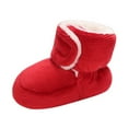 thumbnail image 3 of Newborn Baby Girls Cotton Soft Sole Winter Warm Snow Boots Infant Toddler Mid Calf Snow Boots For Baby Girls 0-18 Months, 3 of 5