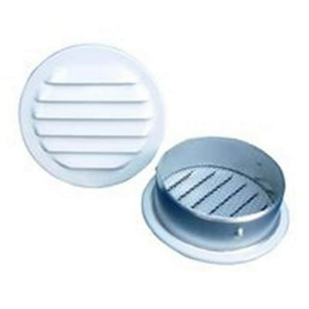 6 in. Louver with Screen Aluminum Round, White