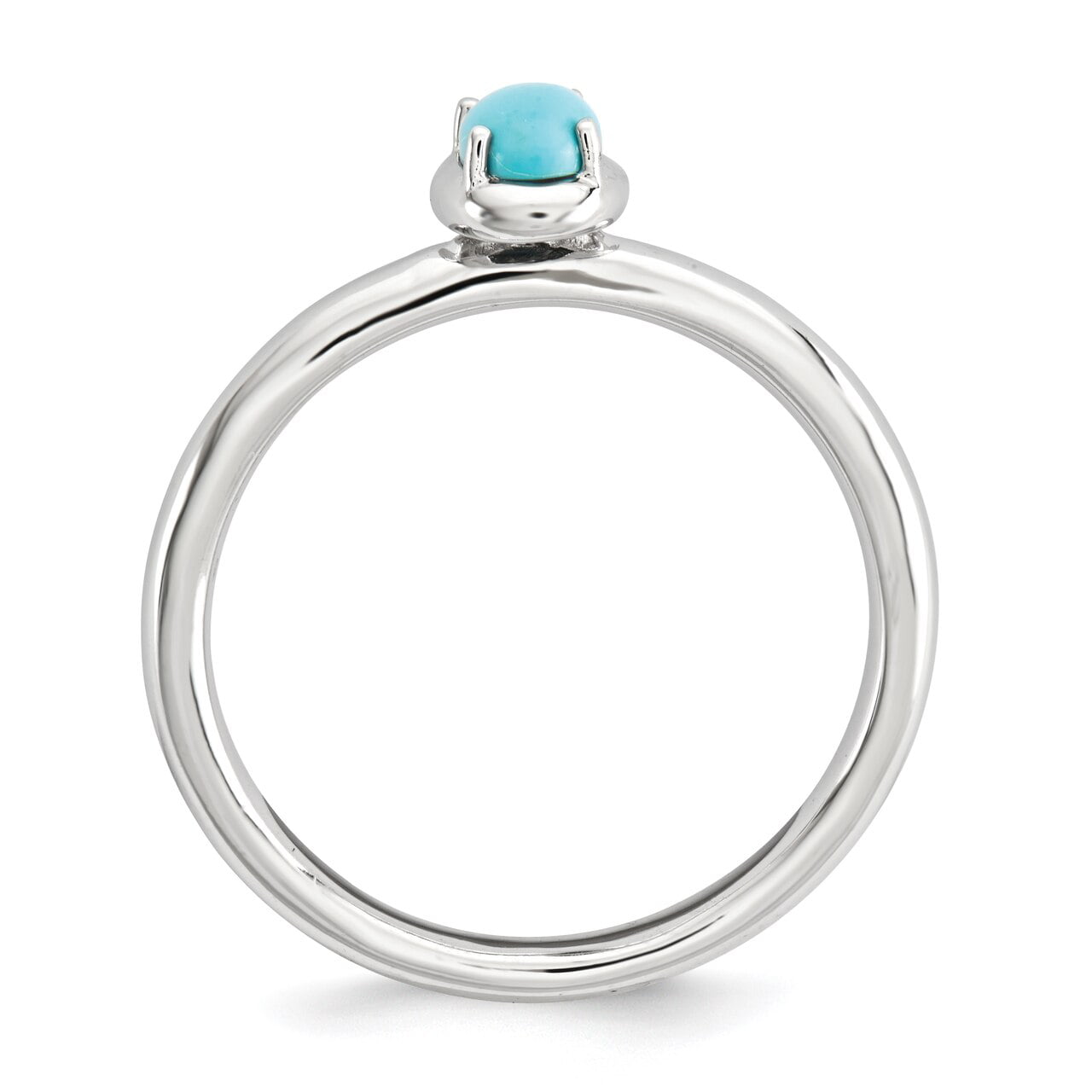 Details about   Lex & Lu Sterling Silver Stackable Expressions Turquoise Polished Ring LAL12931 