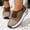 Brown, variant on Women's Mesh Breathable Platform Mom Flats, Solid Hollow Out Non Slip Soft Sole Casual Shoes Beige 36