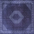 thumbnail image 1 of Ahgly Company Machine Washable Indoor Square Medallion Blue Traditional Area Rugs, 4' Square, 1 of 4