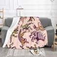 thumbnail image 2 of XMXT Flannel Throw Blanket for Couch, Warm Pink Cartoon Dinosaur Bed Sofa Decor Blankets for Home Bedroom, 60 x 50 inches, 2 of 8