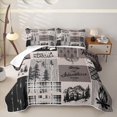 thumbnail image 2 of Manfei Vintage Cartoon Car Quilt King 3 Pieces,Animal Theme King Coverlet Set,Taupe Black,1 Bedspread and 2 Pillowcases, 2 of 7