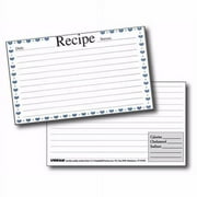Labeleze Recipe Cards with Protective Covers 4 x 6 - Blue Hearts