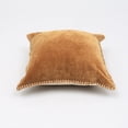 thumbnail image 3 of Stonewashed Cotton Velvet Throw Pillow with Decorative Handstiched Edges-19X19", 3 of 5