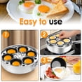 thumbnail image 6 of Fkszll 2026 New Egg Poacher Pan Nonstick Poached Egg Maker 304 Stainless Steel 2 in 1 Egg Poaching Pan with Lid with 6 Cup Egg Poachers Cookware, 6 of 11