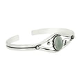 thumbnail image 2 of 925 Silver Plated Natural Aquamarine Cuff Bangle Bracelet for Women – Handmade Open Bangle – Green Gemstone March Birthstone Statement Jewelry – Gift for Her, 2 of 6