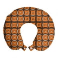 thumbnail image 1 of Abstract Travel Pillow Neck Rest, Repeating Pattern with Retro Square Like Elements, Memory Foam Traveling Accessory Airplane and Car, 12", Taupe Vermilion, by Ambesonne, 1 of 2