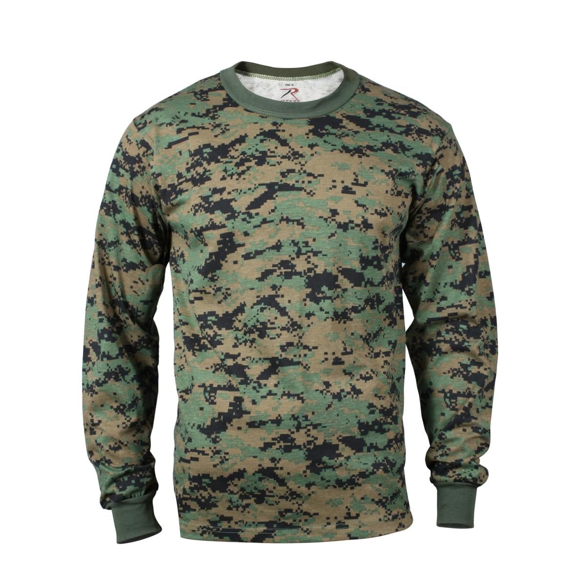 Woodland Digital Camo Long Sleeve Mens T-shirt by Rothco