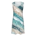 thumbnail image 4 of vestido casual para mujer vestido de verano vestido lencero vestido fruncido diario cita salir moda correa básica sin mangas ajuste holgado cian/s, 4 of 5