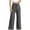 Gray, variant on qolati Women Ribbed Knit Wide Leg Pants Casual High Waist Stretchy Palazzo Lounge Trousers Fall Winter Drawstrings Business Work Cargo Pants