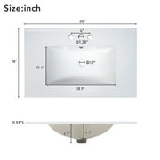 30 Bathroom Vanity with Sink Combo Wall Mounted Storage Cabinet Set with Soft Close Drawers, Modern Design with Invisible Handle, Resin Basin Sink Top, Gray