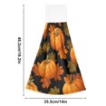 thumbnail image 3 of Autumn Leaves Background Thanksgiving Pumpkin Hanging Towels with Loop Hand Towels Nylon Fastener Tape Design Dish Cloths 2 Pieces, 3 of 7