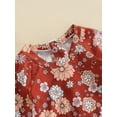 thumbnail image 5 of Kids Girls One Piece Swimsuits Little Girls Long Sleeve Zipper Floral Print Romper Rash Guards Beach Bathing Wear 1-6T, 5 of 7