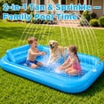 thumbnail image 2 of KOPPOP 77" x 48" XL Inflatable Tanning Pool Lounger Float with Sprinkler, 6-in-1 Suntan Tub Sunbathing Bed for Adults with Pillow & Cup Holder, 2 of 6