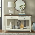 thumbnail image 4 of TMS Charleston Rectangular Two-Tone Wood Sofa Table, Chestnut Brown and Off-White Finish, 4 of 4