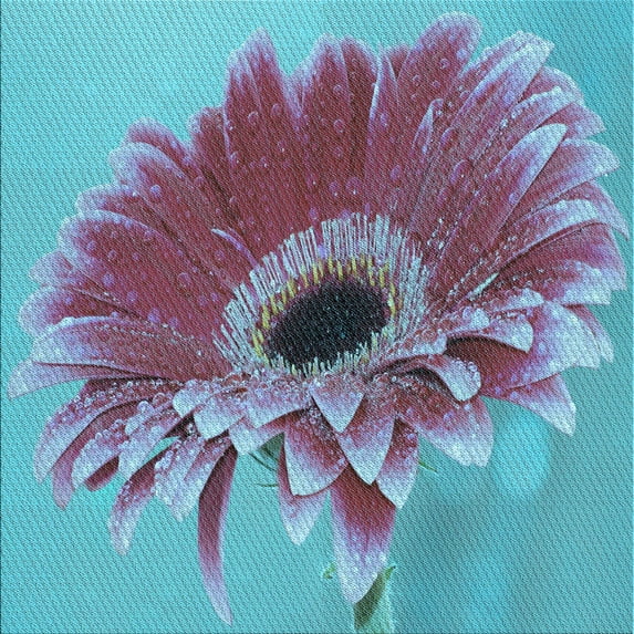 Ahgly Company Indoor Square Patterned Bright Turquoise Blue Area Rugs, 6' Square