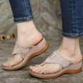 thumbnail image 3 of Embroidery Orthopedic Comfy Flip Flop Sandals For Women 3-arch Support Reduces Pain, 3 of 5
