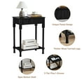 thumbnail image 3 of Wirrytor Nightstand with Charging Station for Bedroom with 1 Drawer and Shelf, Wood Wide Bedside Table with Storage, Slim End Table for Small Space, Black, 3 of 6