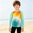 thumbnail image 3 of Hauaitttt Print Kids Rash Guard Long Sleeve Swimsuit with Gradient Color for Girls – Playful Sun Top for Outdoor Swimwear and Swim Classes Girl Tops 2t Girl Ruffle Top Girls Athletic Girls Size 16, 3 of 4