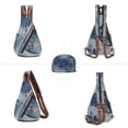 thumbnail image 6 of KL928 Denim Tie-dye Sling Bag for Women Sling Backpack Small Crossbody Shoulder Bag for School Travel Outdoors, 6 of 7
