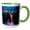 Green/White, variant on 3drose, Lava Flow Entering Ocean. Hawaii Volcanoes N.p, Big Island, Hawaii, 15oz Two-tone Yellow Mug