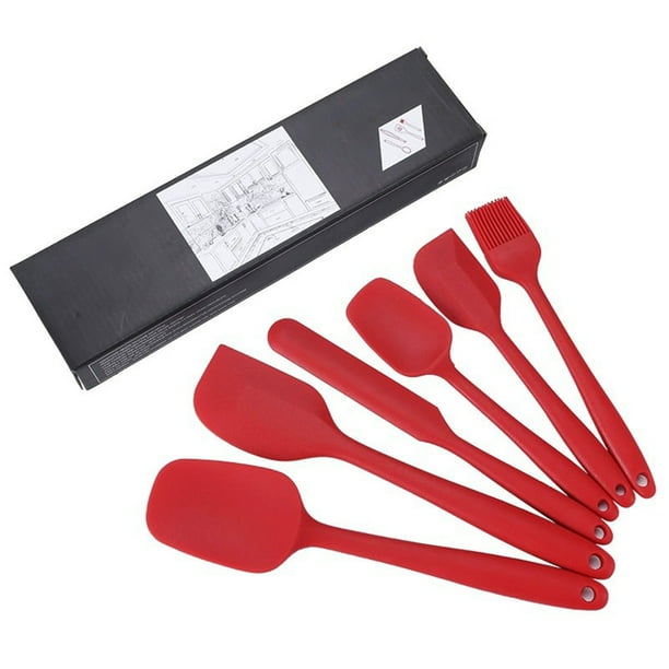 Conjunto de Utensilios de Cocina un Conjunto de 6 Utensilios de Cocina de Grado Alimentario con una Espátula de Goma Calentada Y Cepillo, Utilizado para Raspar, Hornear, Cocinar Y Mezclar Utensilios D