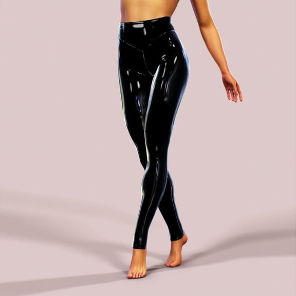V-Waist Yoga Pants for Women Bright Stretch Solid Trousers Workout Leggings Buttery Soft