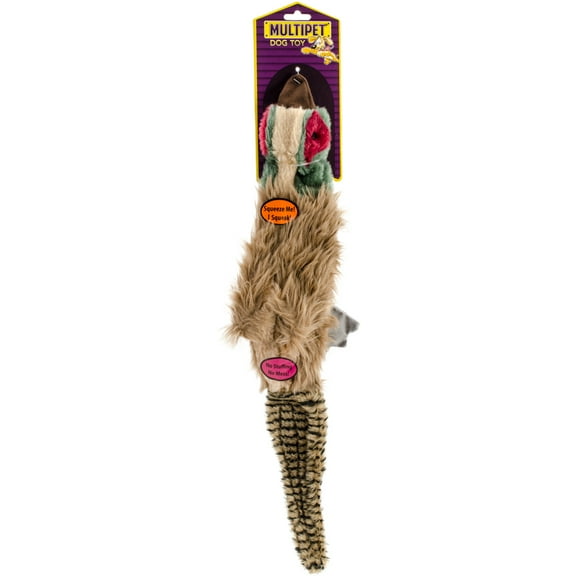Multipet Empty Nester Unstuffed Pheasant Dog Toy with Squeaker, 20 inches