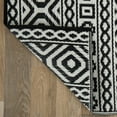 thumbnail image 4 of World Rug Gallery Contemporary Geometric Reversible Plastic Indoor and Outdoor Picnic Mat, Camping Rug, RV Rug - BLACK 3'x5', 4 of 9