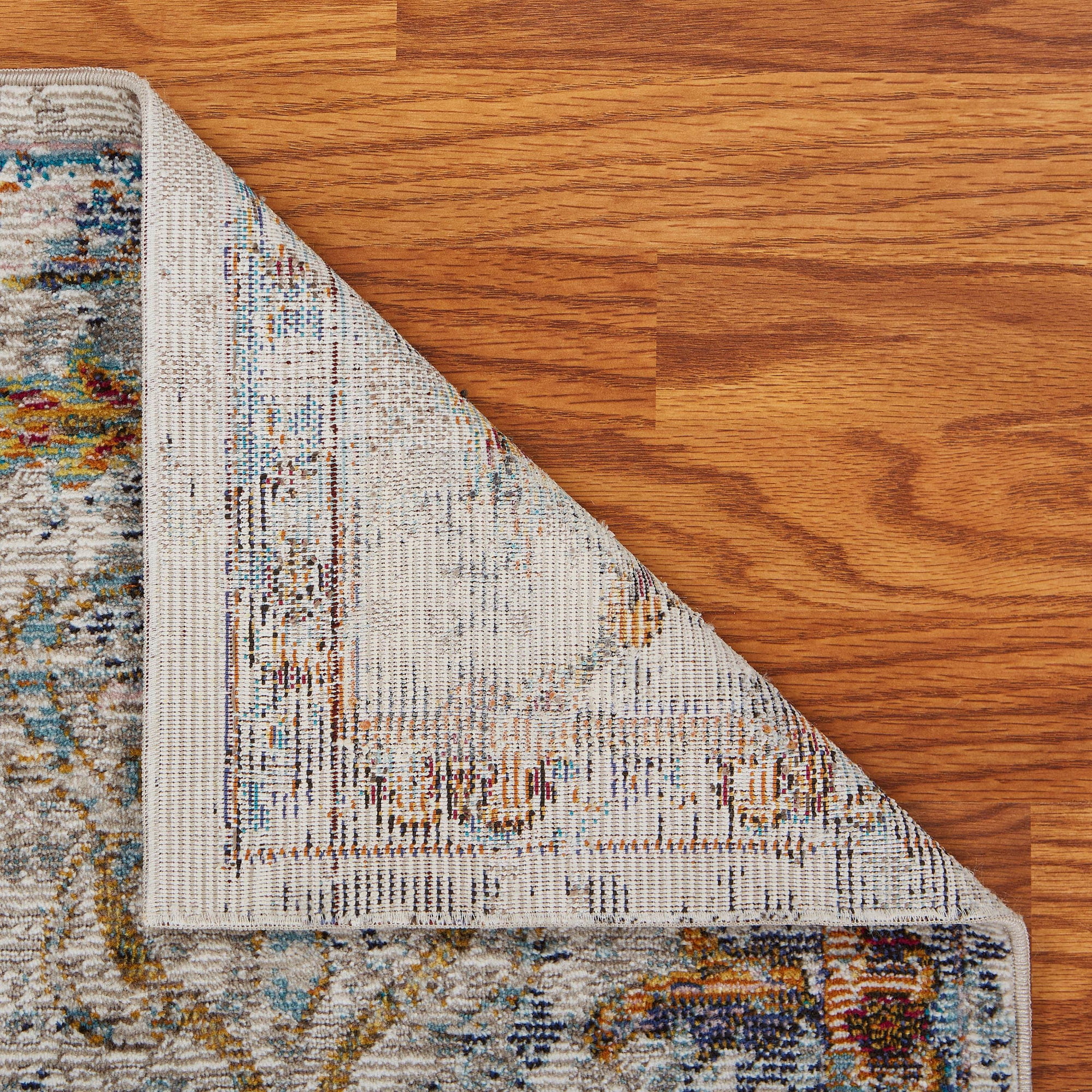 LR Home Ada 7'9" x 9'9" Green/Gray Distressed Floral Indoor Area Rug