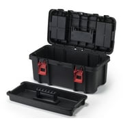 Hyper Tough 19-inch Toolbox, Plastic Tool and Hardware Storage, Black