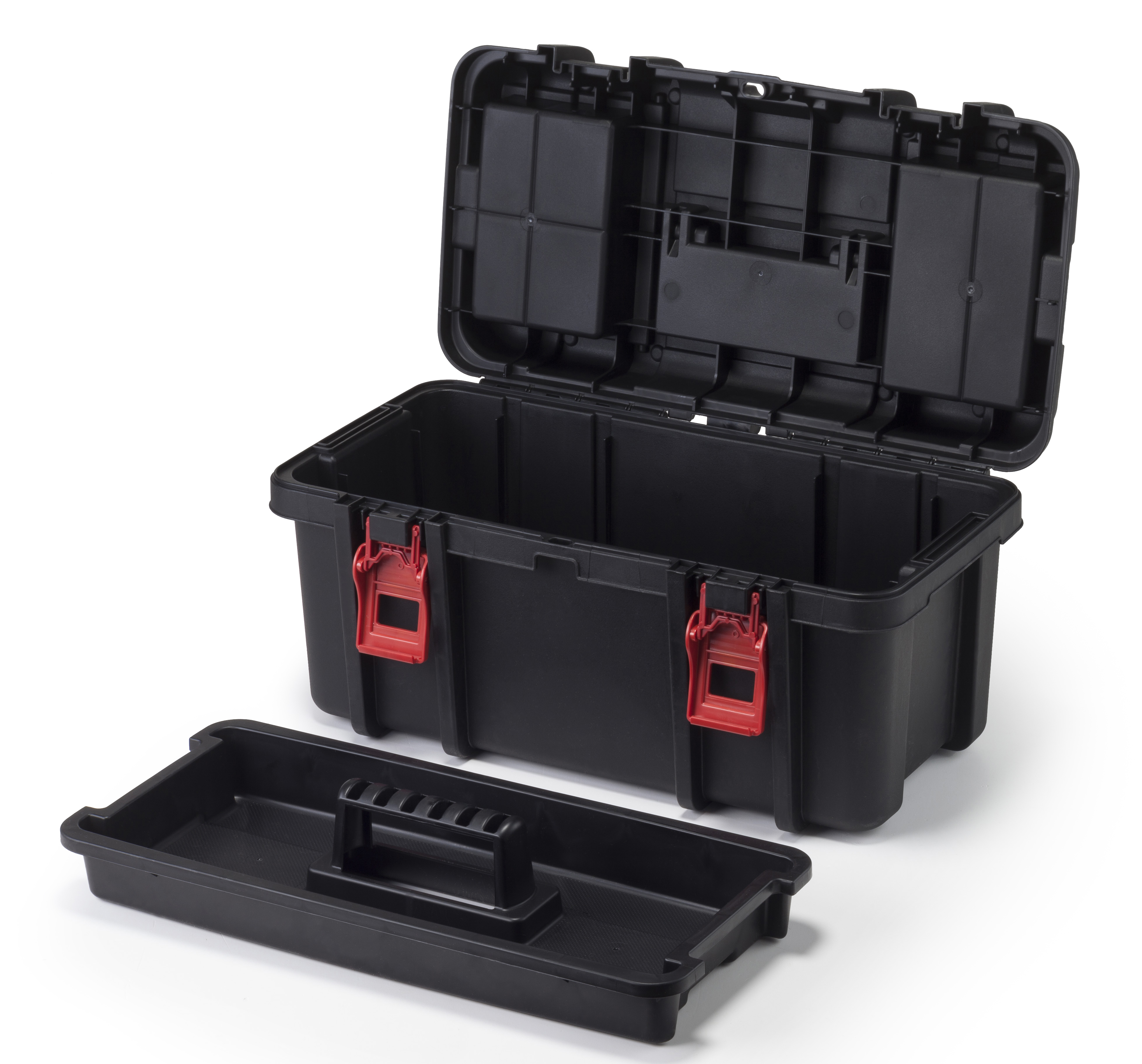 Hyper Tough 19-inch Toolbox, Plastic Tool and Hardware Storage, Black - image 4 of 13