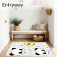 thumbnail image 3 of ODIKA 3'x5' Machine Washable Non-Slip Area Rug, Cheerful Animal Friends Cartoon Scene Playful Panda and Duckling Motif High Traffic Rug, Blue, 729216, 3 of 7