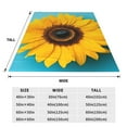 thumbnail image 3 of Honeii Golden Sunflower in Blue Print Fleece Blanket - Throw Blanket for Bed, Sofa, Couch, Camping, and Travel , Microplush Ultra Soft Warm Blanket-40"x30", 3 of 7