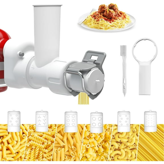 YANGLI Pasta Maker Attachment for KitchenAid Stand Mixer, 6 Pasta Shapes, Stainless Steel, Dishwasher Safe