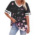 thumbnail image 2 of Otvok Ladies Shirts Women's Plus Size Tops V Neck Short Sleeve T-Shirts Summer Tees Casual Loose Fit Tunic Tops, 2 of 6