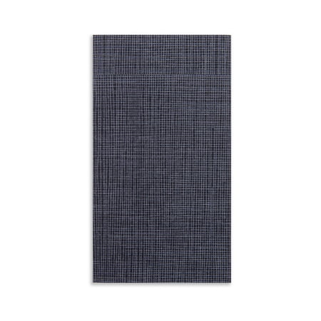 Luxenap Square Black Paper Napkin - Air Laid, Kangaroo, with White Threads - 15 3/4" x 15 3/4" - 40 count box
