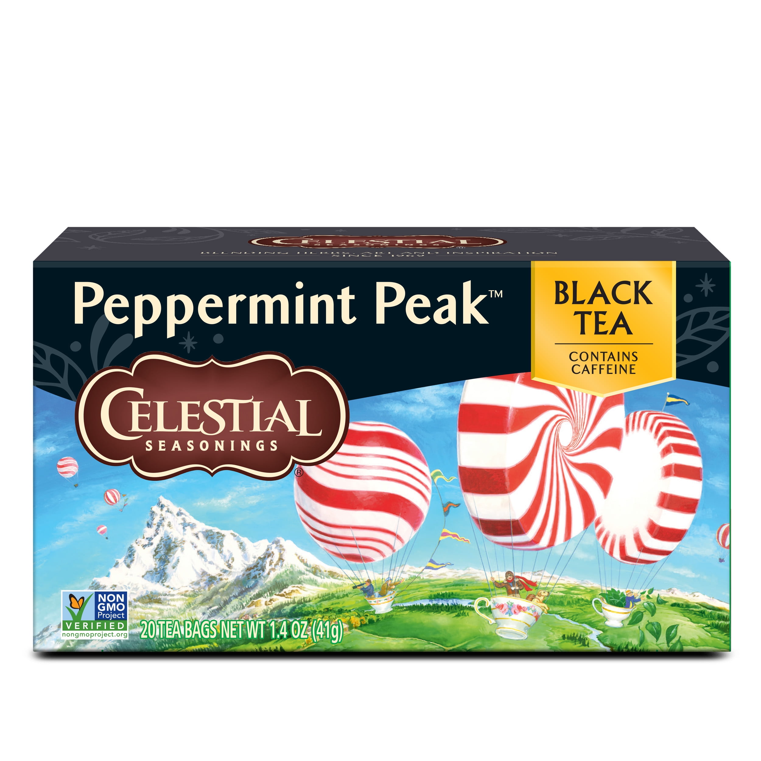 Celestial Seasonings Peppermint Peak Black Tea Bags, 20 Count Box