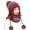 Red, variant on Women Winter Beanie Hat Peruvian Circle Scarf Set Ski Ear Flaps Caps Dual Layered Fleece Lined Pompoms
