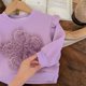 thumbnail image 5 of Tops de terciopelo para niñas, nuevo jersey de invierno de manga larga con cuello redondo, tops de flores con cuentas para niñas pequeñas, sudadera gruesa y cálida coreana, 5 of 5