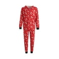 thumbnail image 2 of Family Christmas Pajamas Elk Snowflake Printing Long Sleeve Zipper Hooded Tops + Pants Sleepwear for Mother/Father/Kid, 2 of 10