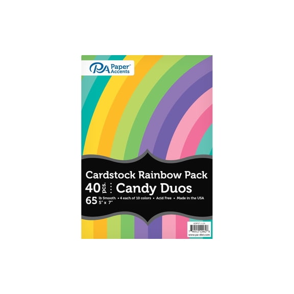 Variety Pk 5x7 40pc 65lb Rainbow Cdstk Candy Duo