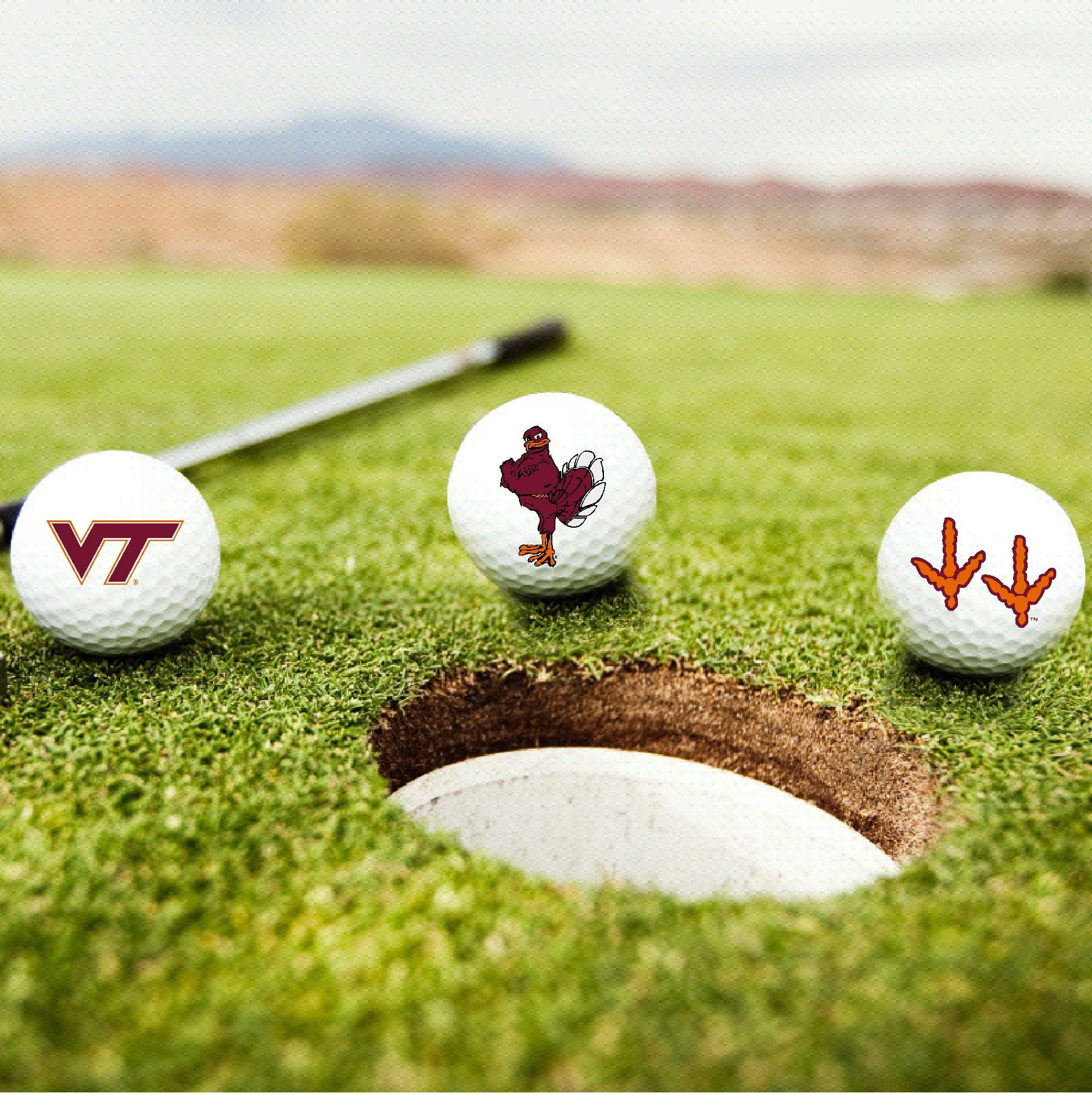 Virginia Tech Hokies Logo Edition Officially Licensed NCAA Taylormade Distance+ Golf Balls 12-Pack (Dozen)
